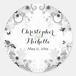 パーソナライズされた鳥花結婚園 ラウンドシール