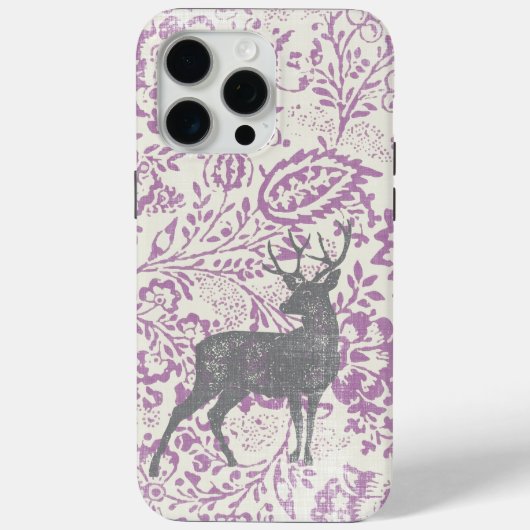 パーソナライズされた鹿ヴィンテージ素朴フローラ幾何学模様 Case-Mate iPhoneケース (裏面)