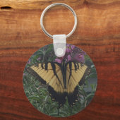 パーソナライズされた黄と黒の蝶 キーホルダー (正面)