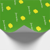 パーソナライズされた黄色いレモンフルーツパターン ラッピングペーパー (角)