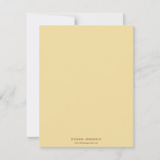 パーソナライズされた黄色の樺の木のカップル感謝のメモ 招待状 (裏面)