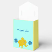 パーソナライズされた黄色の象、青い花 フェイバーボックス (オープン)