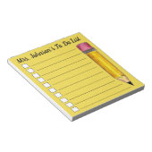 パーソナライズされた黄色#2鉛筆先生一覧 ノートパッド (アングル)