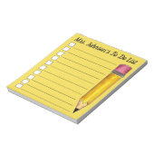 パーソナライズされた黄色#2鉛筆先生一覧 ノートパッド (回転)