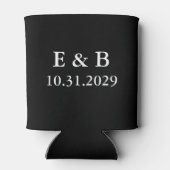パーソナライズされた黒い結婚Til死 缶クーラー (裏面)