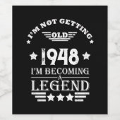 パーソナライズされた黒と白のヴィンテージ風 75歳の誕生日 ワインラベル (シングルラベル)