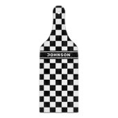 パーソナライズされた黒市松模様に カッティングボード (正面)