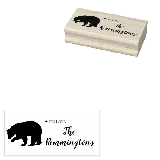 パーソナライズされた黒熊をスタンプ ラバースタンプ (押印)