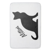 パーソナライズされた黒猫スリップまたは滑ること非風呂敷 バスマット (正面縦)