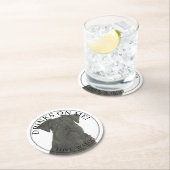 パーソナライズされた黒番犬結婚ズ ラウンドペーパーコースター (インサイチュ)