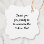 パーソナライズされた黒結婚ブライダルシャワー フェイバータグ (裏面)