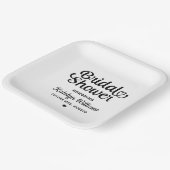 パーソナライズされた黒結婚ブライダルシャワー ペーパープレート (傾斜あり)