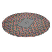 パーソナライズされた黒、灰色、オレンジ カッティングボード (角)