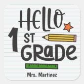 パーソナライズされた1年生 スクエアシール (正面)