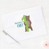 パーソナライズされた1歳のバースデーベモダンアーフェイバーバッグ ラウンドシール (封筒)