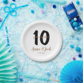 パーソナライズされた10シンプル年記念日 ペーパープレート (パーティー)