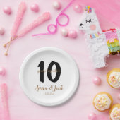 パーソナライズされた10シンプル年記念日 ペーパープレート (パーティー)