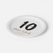 パーソナライズされた10シンプル年記念日 ペーパープレート (アングル)
