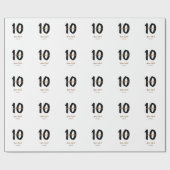 パーソナライズされた10シンプル年記念日 ラッピングペーパー (フラット)