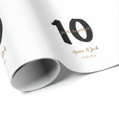 パーソナライズされた10シンプル年記念日 ラッピングペーパー (ロールコーナー)