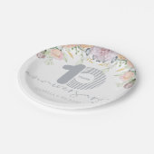 パーソナライズされた10周年結婚フローラ ペーパープレート (アングル)