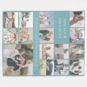 パーソナライズされた15フォトコラージュ フリースブランケット (正面(横))