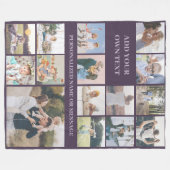 パーソナライズされた15フォトコラージュ フリースブランケット (正面(横))