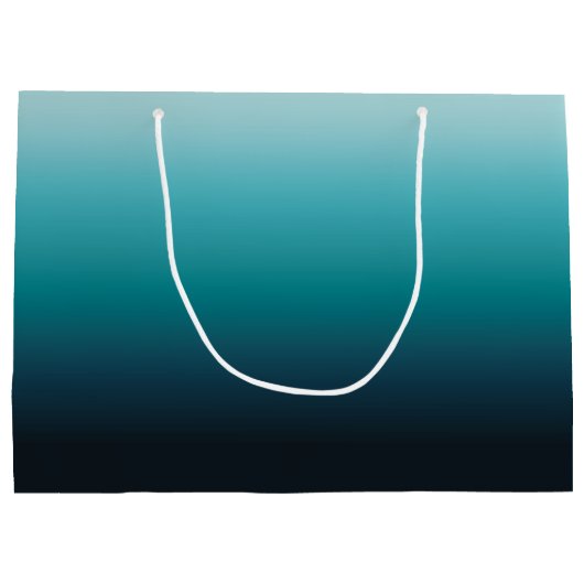 パーソナライズされた18歳の誕生日 海辺のターコイズ グラデーション ラージペーパーバッグ (裏面)