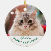 パーソナライズされた2ペットキャットマイオウィクリスマス セラミックオーナメント (裏面)