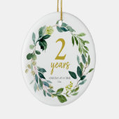 パーソナライズされた2周年記念ギフト セラミックオーナメント (右)