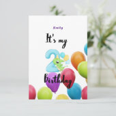 パーソナライズされた2年目の誕生日招待カード カード (スタンド正面)