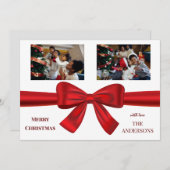 パーソナライズされた2枚の写真家族 シーズンカード (正面/裏面)