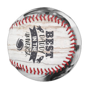 パーソナライズされた2枚の最高の写真パパin the Universe 野球ボール