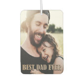 パーソナライズされた2枚素朴の写真最高のパパEver カーエアーフレッシュナー (正面)