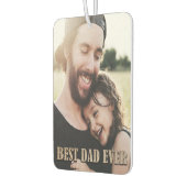 パーソナライズされた2枚素朴の写真最高のパパEver カーエアーフレッシュナー (左)