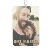 パーソナライズされた2枚素朴の写真最高のパパEver カーエアーフレッシュナー (裏面)
