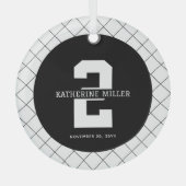 パーソナライズされた2歳モダン時エレガント ガラスオーナメント (正面)