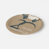 パーソナライズされた20結婚周年素朴 ペーパープレート (アングル)