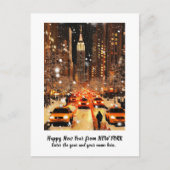 パーソナライズされた2025年ニューヨークの新年のカード シーズンポストカード (正面)