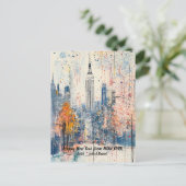 パーソナライズされた2025年ハッピーニューイヤーマンハッタンカード シーズンポストカード (スタンド正面)