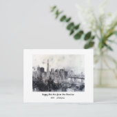 パーソナライズされた2025年ハッピーニューイヤー サンフランシスコ シーズンポストカード (スタンド正面)