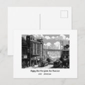 パーソナライズされた2025年ハッピーニューイヤー サンフランシスコ シーズンポストカード (正面/裏面)