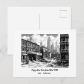 パーソナライズされた2025年ハッピーニューイヤー ニューヨーク シーズンポストカード (正面/裏面)
