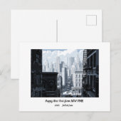パーソナライズされた2025年ハッピーニューイヤー ニューヨーク シーズンポストカード (正面/裏面)