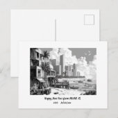 パーソナライズされた2025年ハッピーニューイヤー マイアミ シーズンポストカード (正面/裏面)