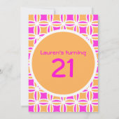 パーソナライズされた21歳の誕生日招待状 招待状 (裏面)