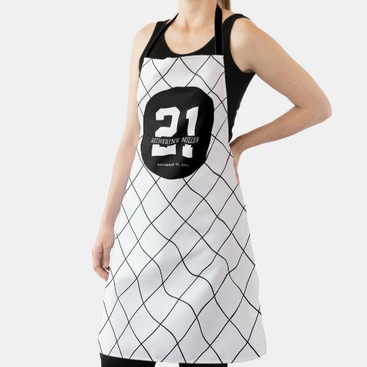 パーソナライズされた21歳モダン日エレガント エプロン (インサイチュ)