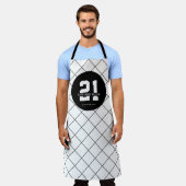 パーソナライズされた21歳モダン日エレガント エプロン (着用した状態)