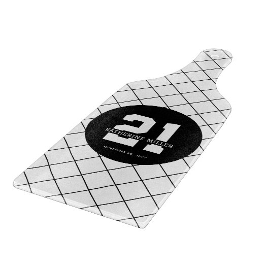 パーソナライズされた21歳モダン日エレガント カッティングボード (角)