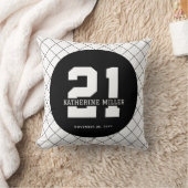 パーソナライズされた21歳モダン日エレガント クッション (ブランケット)
